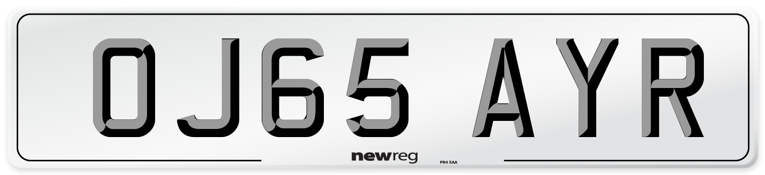 OJ65 AYR Number Plate from New Reg